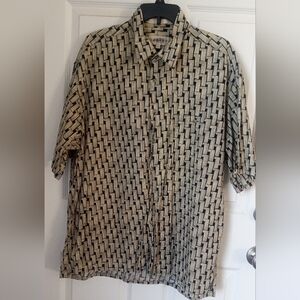 Stylish Black and Tan Geometric Men's Shirt